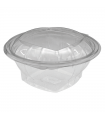 Saladier rond transparent PET avec couvercle attaché   H60mm 750ml - 200Pcs