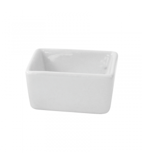 Mini bol cube en porcelaine blanc  51x51mm H25mm - 24Pcs