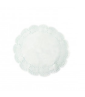 Dentelle papier blanc ronde - 250Pcs