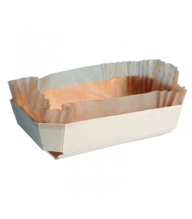 Moule de cuisson bois "Juliette" avec caissette papier  176x114mm H59mm 750ml - 80Pcs