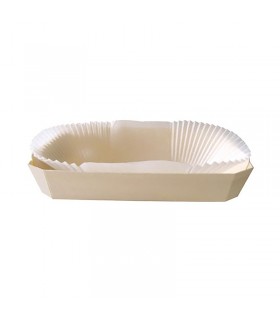 Moule de cuisson bois avec caissette papier  260x160mm H40mm 750ml - 100Pcs