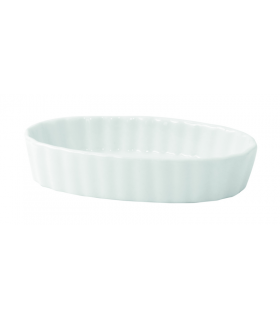 Mini moule ovale en porcelaine blanc  100x58mm H20mm - 24Pcs