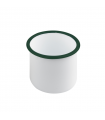 Pot enamel blanc en acier émaillé à bord droit et vert   H80mm 350ml - 12Pcs