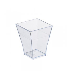 Verrine pyramidale plastique PS transparente ?Taïti?  45x45mm H55mm 60ml - 600Pcs