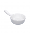 Mini poêlon en porcelaine blanc  100x61mm H40mm - 24Pcs