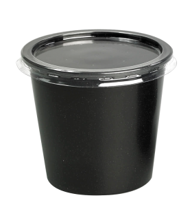 Pot plastique PP noir rond   H64mm 150ml - 1000Pcs