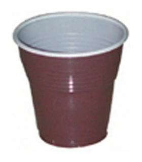 Goblet plastique PS marron blanc   H52mm 70ml - 4800Pcs