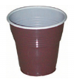 Goblet plastique PS marron blanc   H52mm 70ml - 4800Pcs