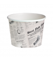 Pot "Deli" rond en carton décor journal   H99mm 650ml - 500Pcs