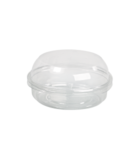 Pot Deli rond PET transparent avec couvercle dôme   H48mm 125ml - 500Pcs