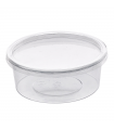 Pot Deli rond PET transparent avec couvercle rentrant   H38mm 200ml - 500Pcs