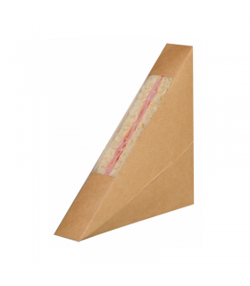 Triangle sandwich kraft simple à fenêtre  26x123mm H123mm - 500Pcs