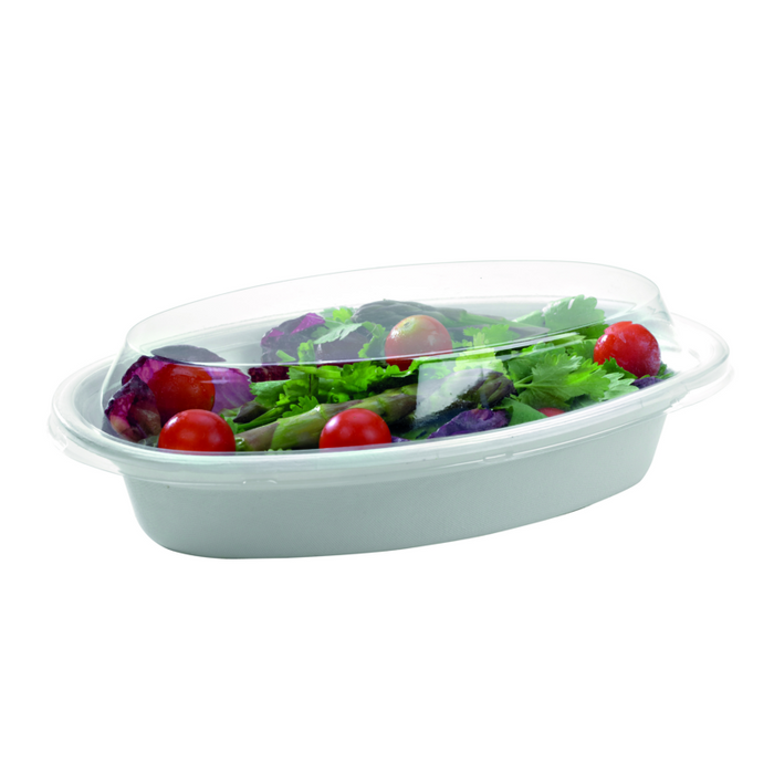 Saladier blanc ovale en pulpe  230x140mm H50mm 700ml-1000Pcs