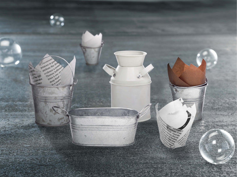 Seau en métal avec anse   H65mm 90ml-144Pcs