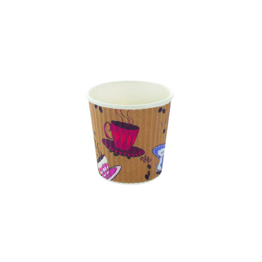 Vaso de cartón Ripley laminado PE con decoración de taza de té 120ml 120ml A61mm - 50Uds