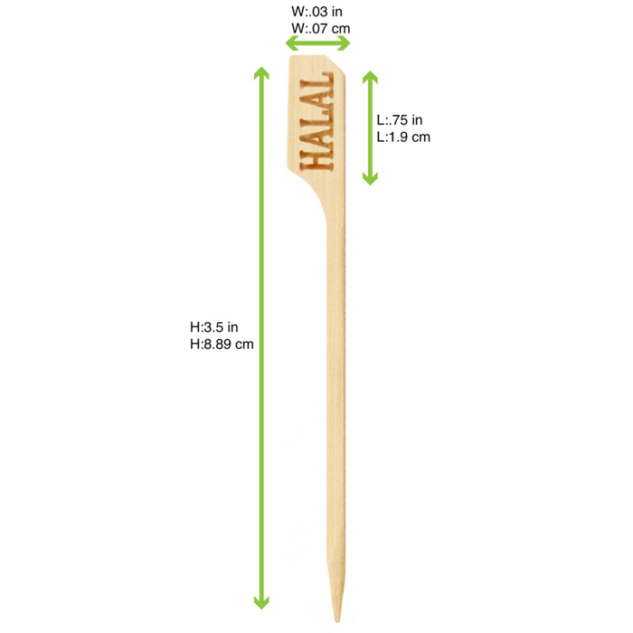 Pique bambou Teppo Gushi inscription No Gluten (Halal)   H90mm-1000Pcs