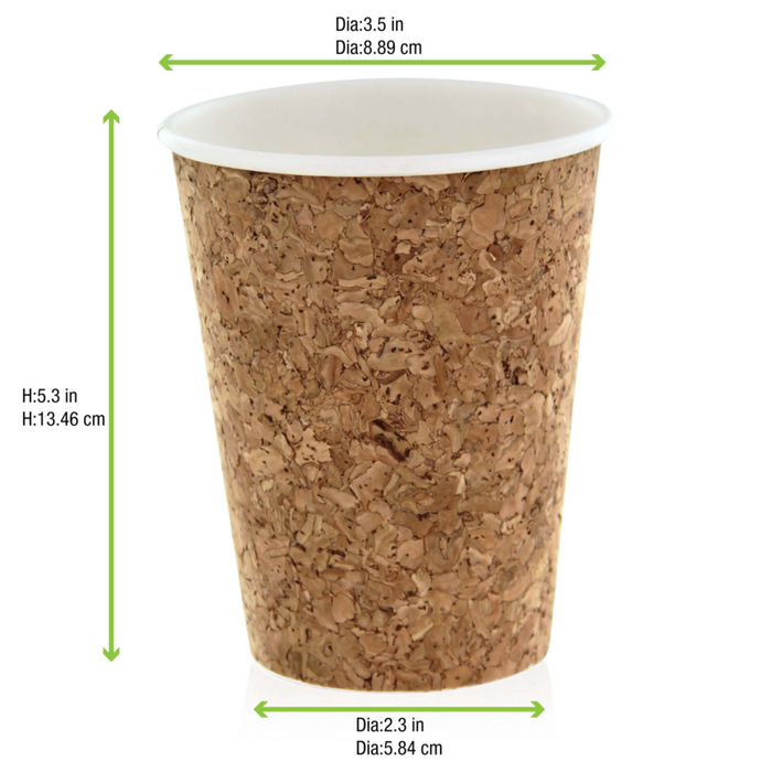 Gobelet carton et liège  H136mm 470ml - 100Pcs