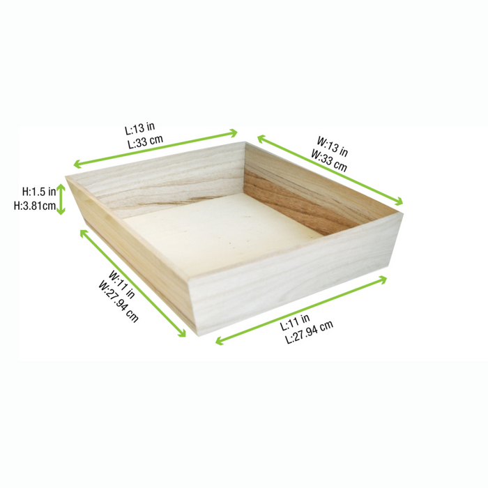Plateau repas bois NOA 260x260mm H66mm-10Pcs