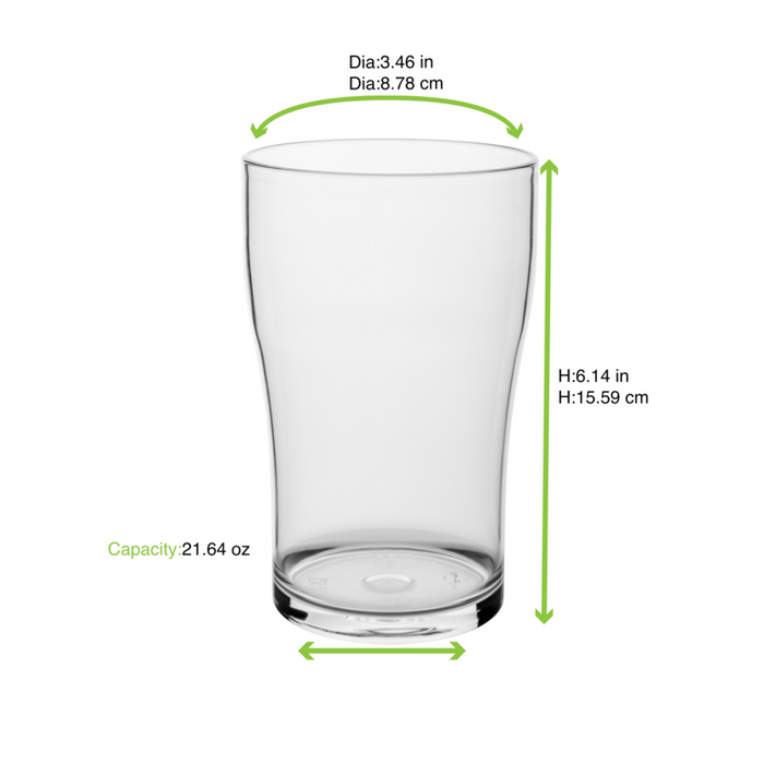 CUPOLY Verre à bière réemployable  88 H156mm 640ml-18Pcs