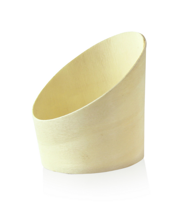 Vaso de madera inclinado 70ml A70mm - 25Uds