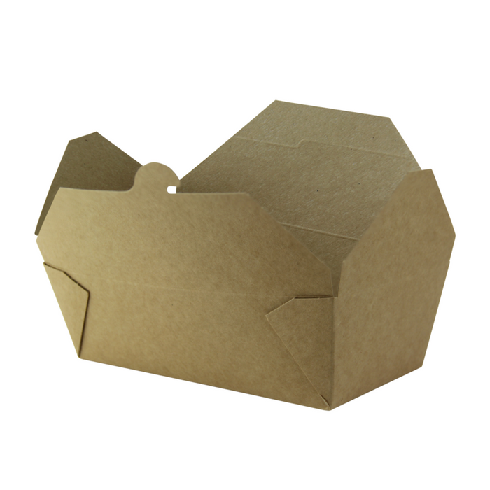 Caja de comida en cartón kraft laminado PE 1000ml 185x102mm A59mm - 50Uds