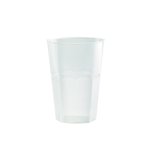 Vaso facetado de PP reutilizable Optimal 340ml A108mm - 30Uds