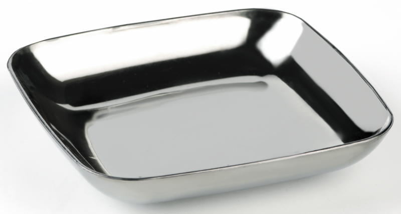 Mise en bouche plastique PS argent carrée ?Souzy? 63x63mm H10mm-500Pcs