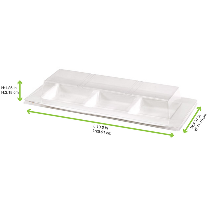 Couvercle plat transparent en plastique PET 260x110mm H32mm-250Pcs