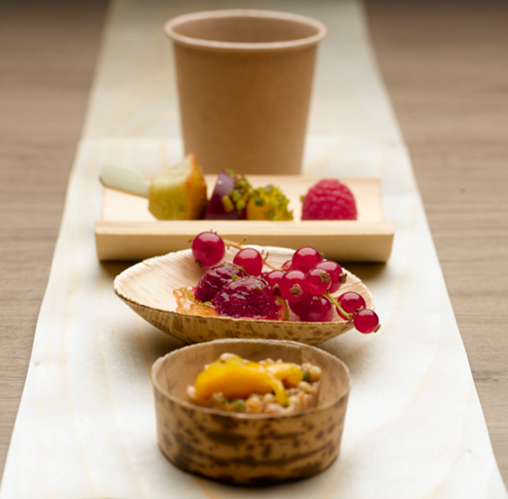 Assiette socle demi-bambou Nagano 100x55mm H25mm-200Pcs