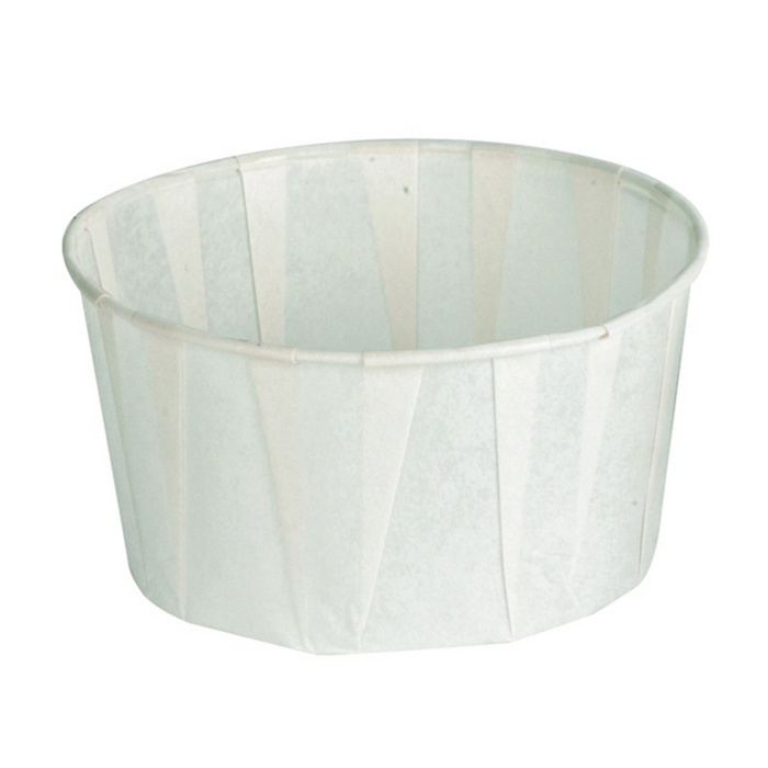 Pot papier plissé blanc  H40mm 150ml-5000Pcs