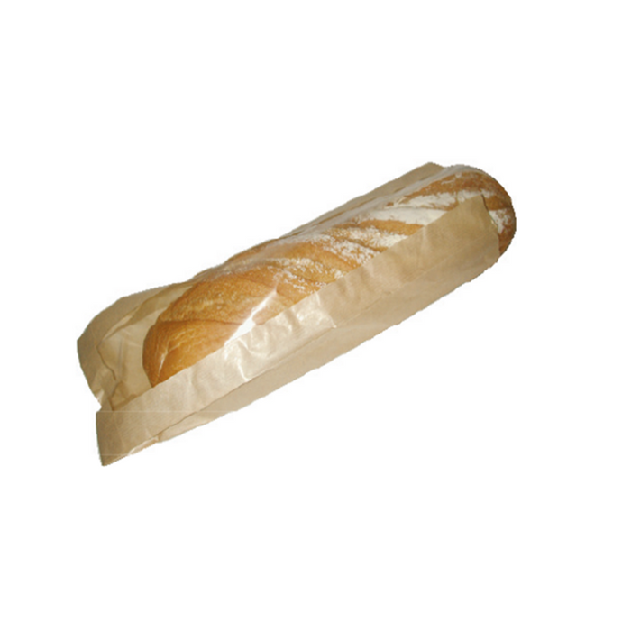 Sac baguette à fenêtre papier kraft brun  100x40mm H580mm-1000Pcs