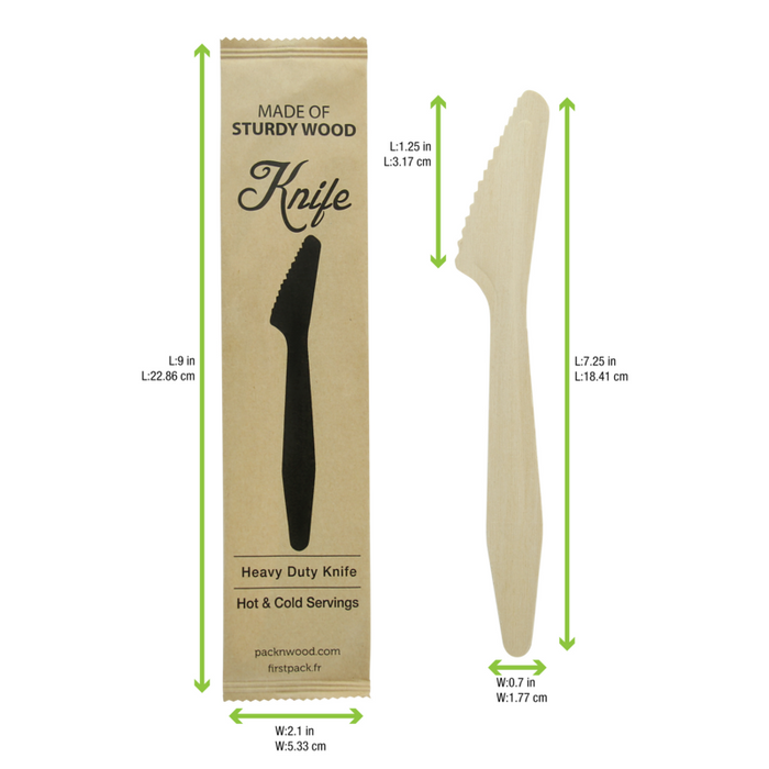 Hercule Couteau bois emballé individuellement   H185mm-500Pcs