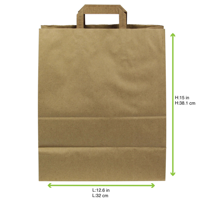 Sac cabas double-paroi papier kraft brun avec anses  320x170mm H380mm-250Pcs