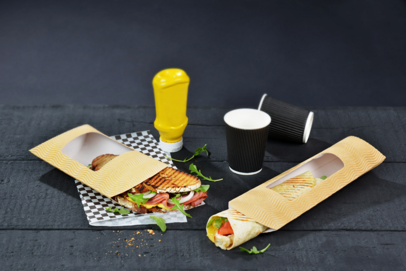 Etui carton ondulé rectangulaire pour sandwich chaud  240x100mm H58mm-450Pcs