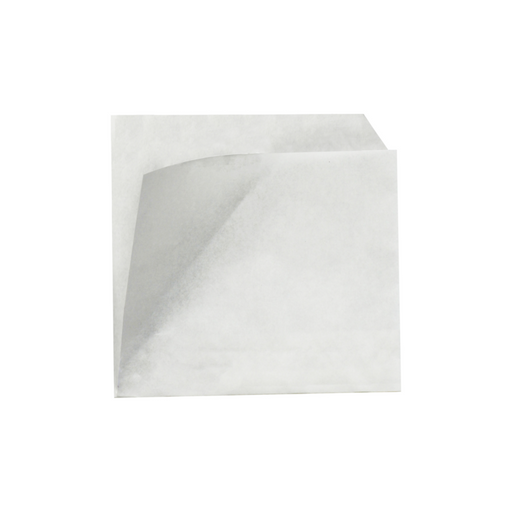 Bolsa de papel blanca antigrasa abierta por 2 lados 110x110mm - 1000Uds