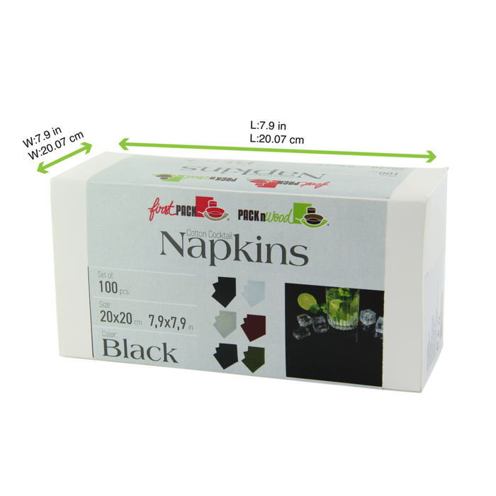 Serviette cocktail coton crème  200x195,2mm-200Pcs