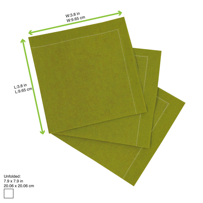 Serviette cocktail coton vert  200x195,2mm-200Pcs