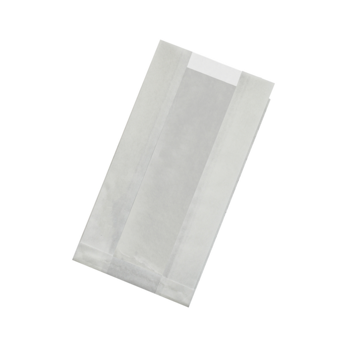 Sac blanc ingraissable en papier kraft à fenêtre plastique PP 220x120mm H50mm-1000Pcs