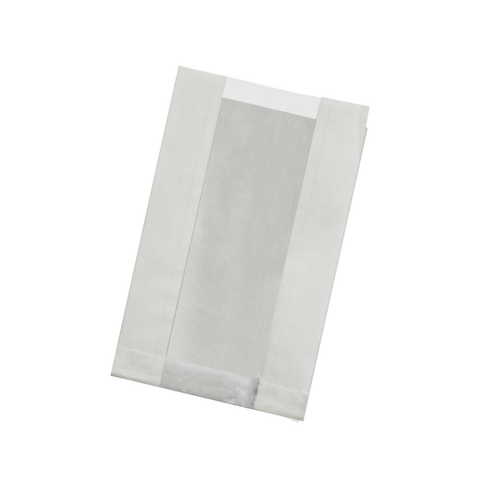 Sac blanc ingraissable en papier kraft à fenêtre plastique PP 220x140mm H60mm-1000Pcs