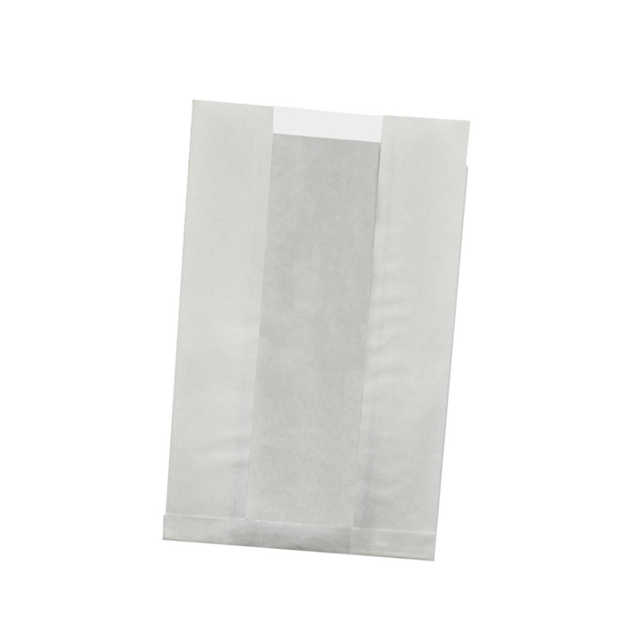 Sac blanc ingraissable en papier kraft à fenêtre plastique PP 280x180mm H80mm-1000Pcs