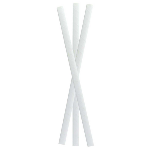 Pajita de papel blanco para batido A197mm - 500Uds