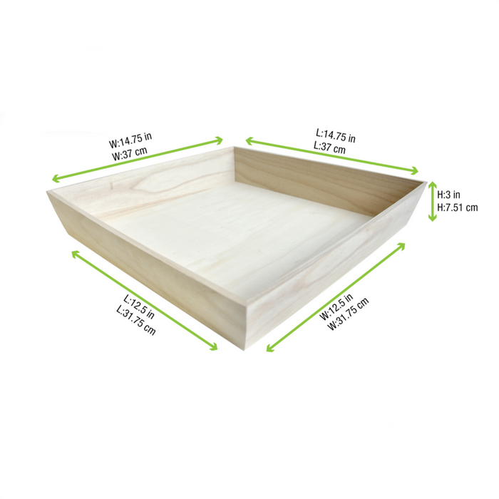 Plateau repas bois NOA 375x375mm H74mm-10Pcs