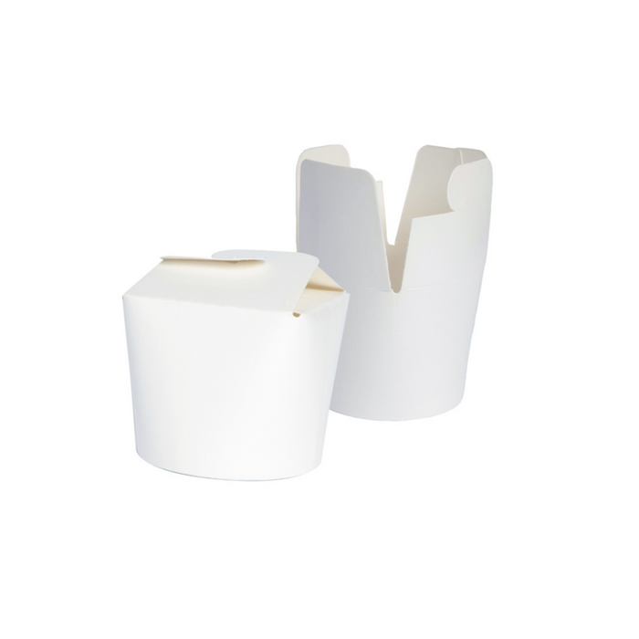 Caja de base redonda de cartón blanco con cierre de mariposa 230ml Ø70mm A59mm - 50Uds