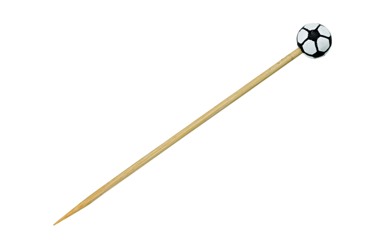 Pique bambou avec une extrémité décor football  H120mm - 1000Pcs