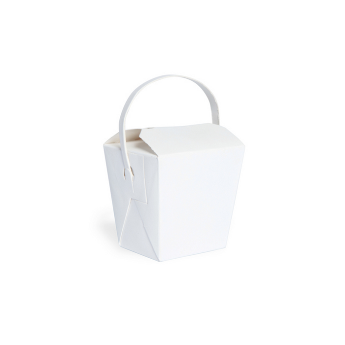 Mini caja de cartón blanca cuadrada con asa 230ml 65x71mm A70mm - 50Uds