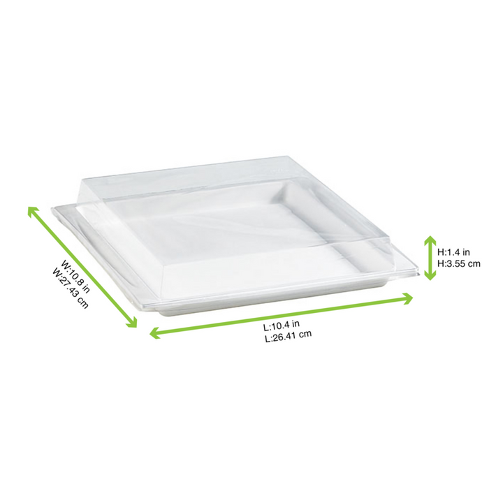 Couvercle plat transparent en plastique PET 275x265mm H33mm-200Pcs
