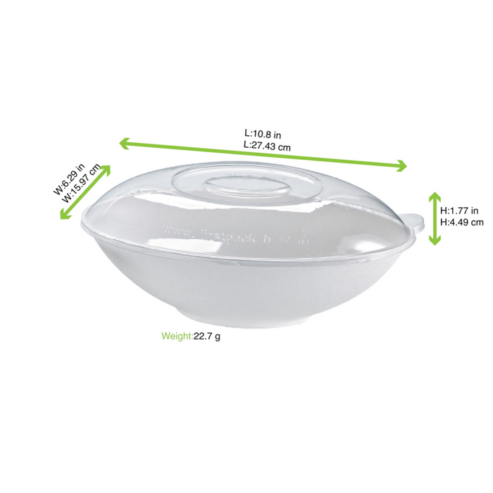 Couvercle BioNchic dôme transparent en plastique PET 275x160mm H45mm-100Pcs