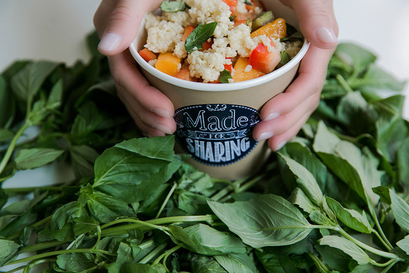 Pot "Deli" rond en carton kraft   H52mm 370ml - 500Pcs