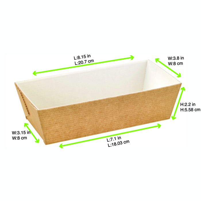Moule de cuisson carton microflute rectangulaire  206x96mm H55mm-270Pcs