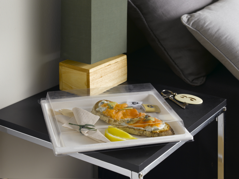 Couvercle plat transparent en plastique PET 272x193mm H33mm-200Pcs